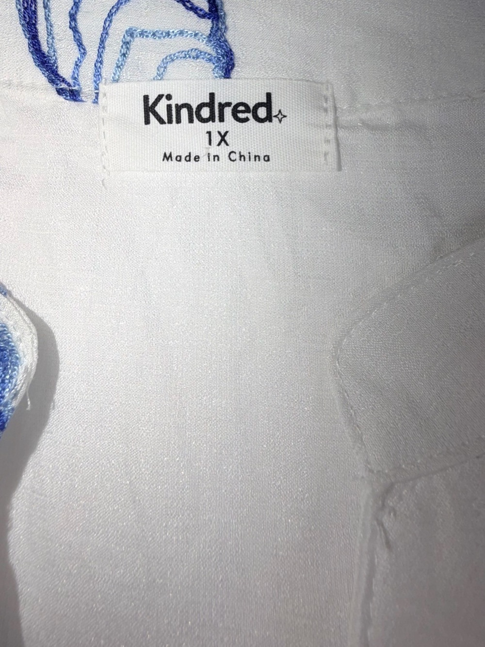 Kindred 1X Coastal Seashell Print Tunic Blouse White Blue NWT Beachy Summer - Picture 8 of 8